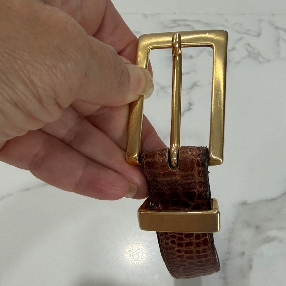 Tan Brown LeatherWomen's Belt. Size M - Picture 6 of 6